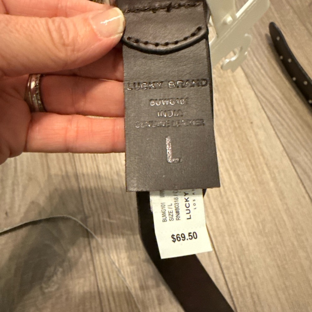 NWT Lucky Brand brown leather stud belt - Picture 4 of 7